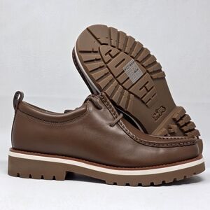 Coach Men's Banks Leather Lace-Up Boots Dark Saddle Brown US Size 8 D NEW